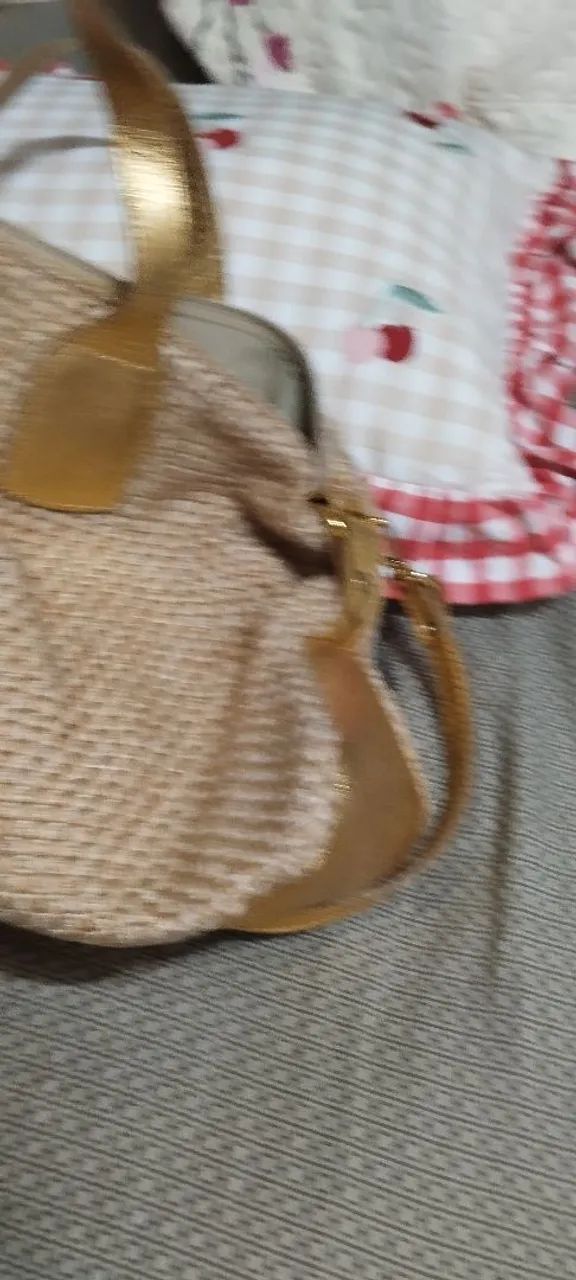 Bolsa de couro e tecido da Constance  - Foto 2