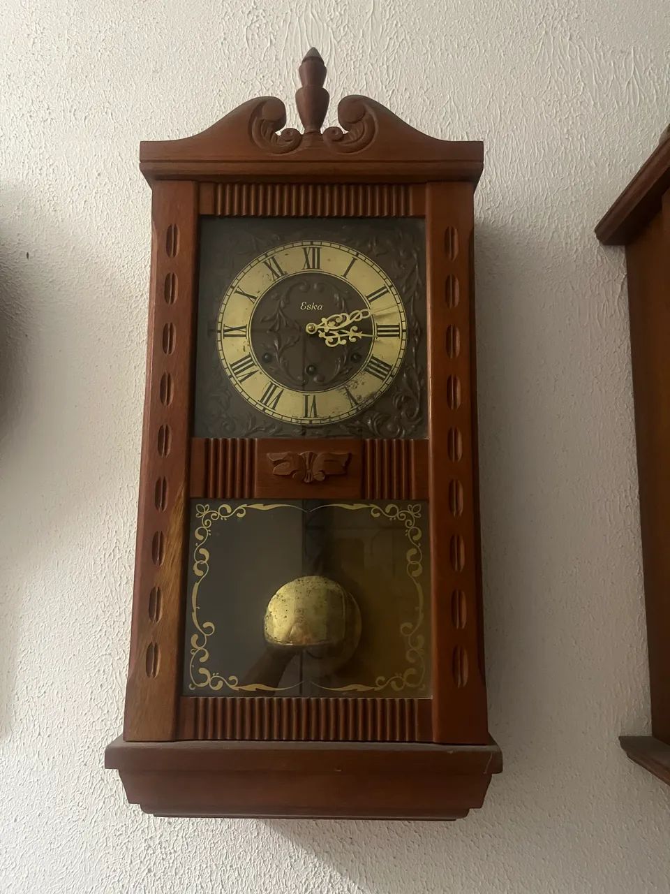  Relógio de Parede Antigo Eska - Clássico com Pêndulo