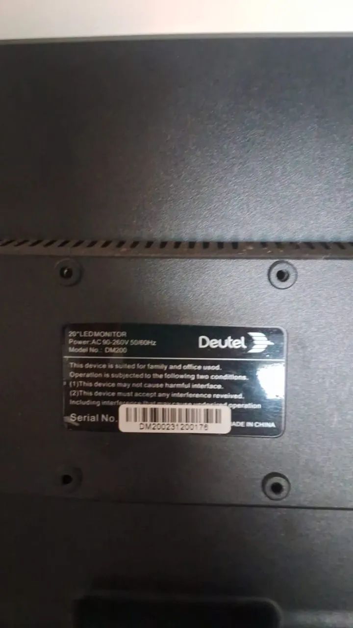 Monitor LED 20" Deutel DM200 - HDMI e VGA - Bivolt (Funcionando Perfeitamente)