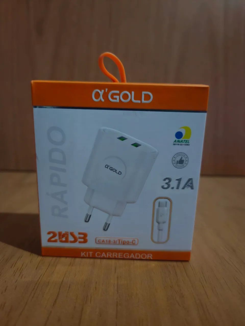 Kit carregador+ cabo USB C a gold - Foto 2