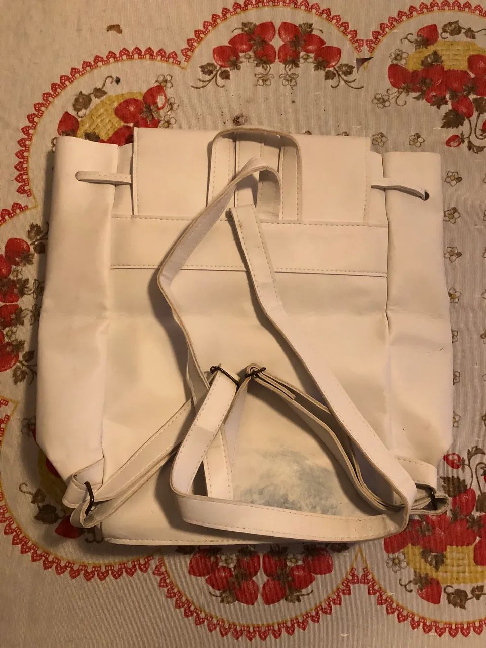 Mochila off white couro - Foto 2