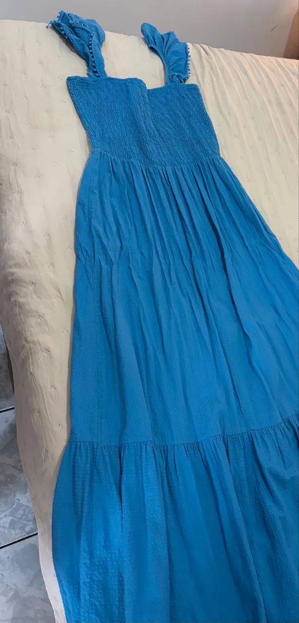 Vestido longo azul - Tamanho P  - Foto 3