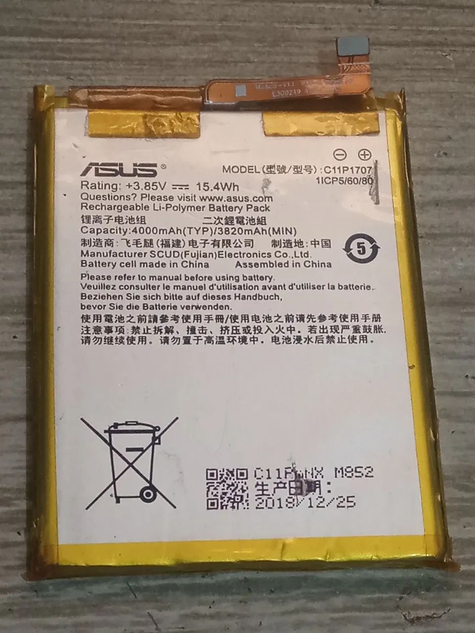 Bateria  Asus ZenFone Max shot, Max plus, Max M10 original  - Foto 4