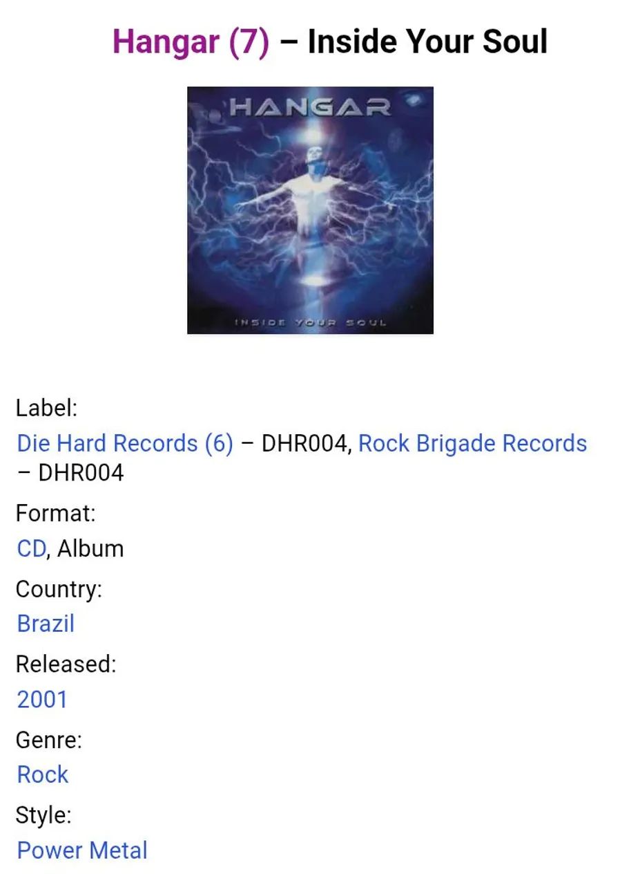 CD Hangar - Inside Your Soul (2001) - Foto 5