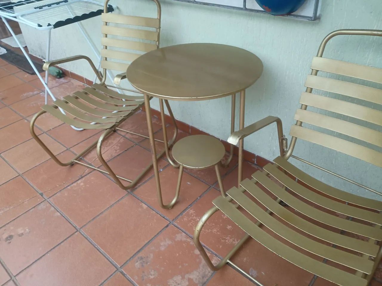 Mesa de ferro antiga vintage e cadeiras década 60/ SP ITAQUERAP - Foto 2