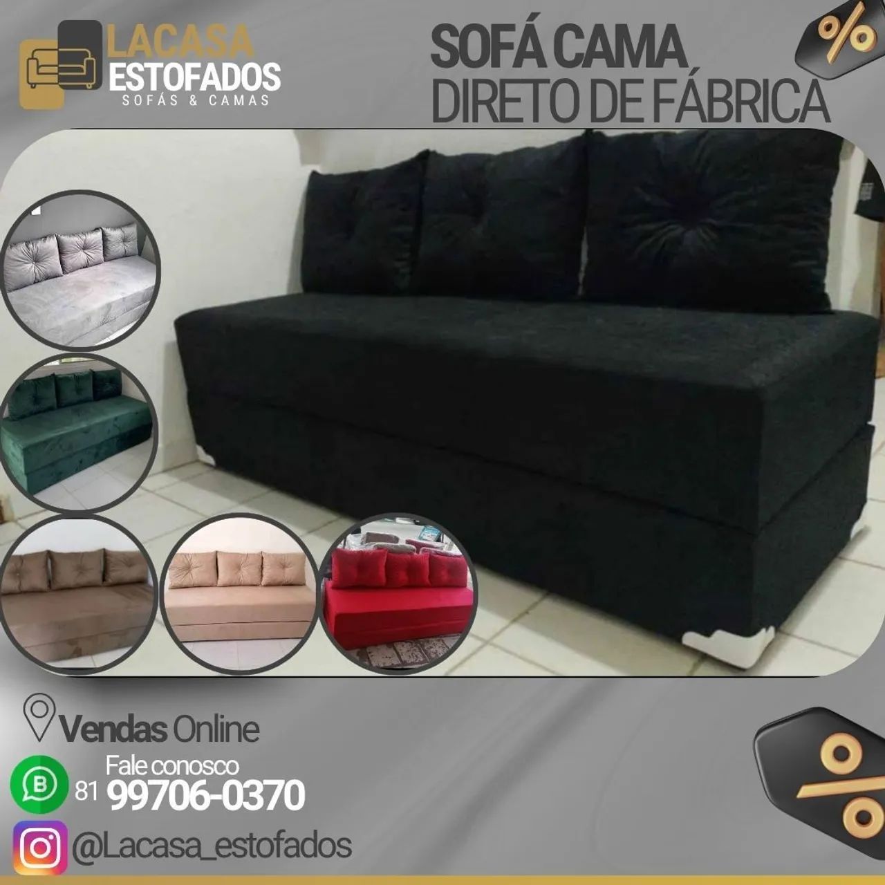SOFÁ CAMA- TRÊS EM UM