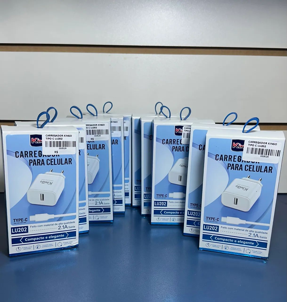 Kit 10 Carregadores Kingo Tipo-C 