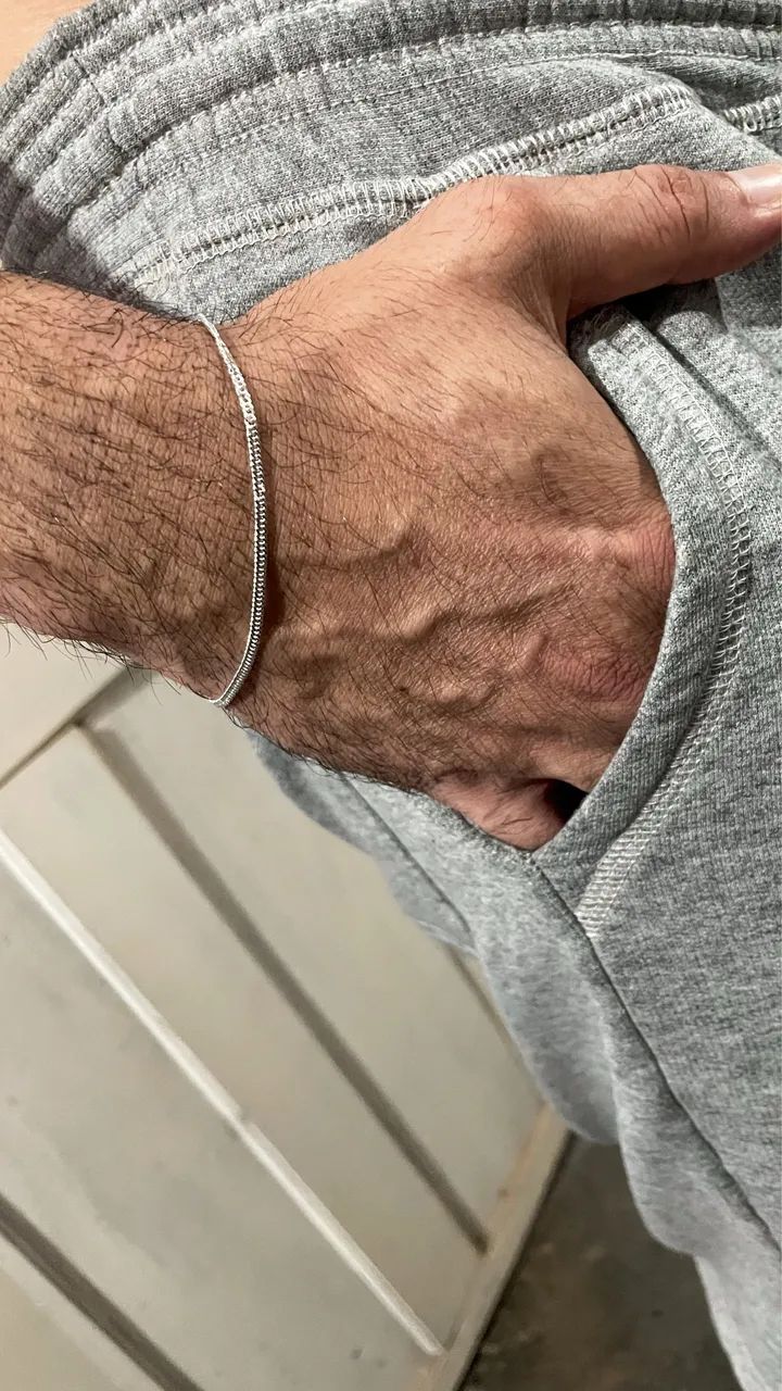 Pulseira elo duplo Prata  - Foto 2