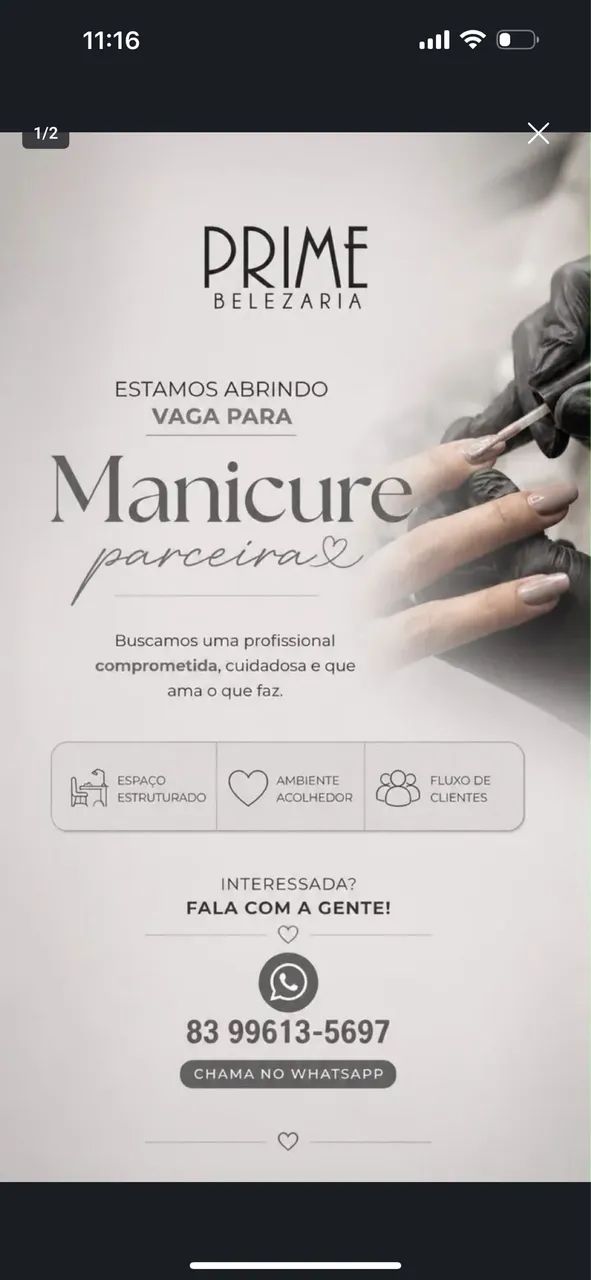 Vaga de manicure 