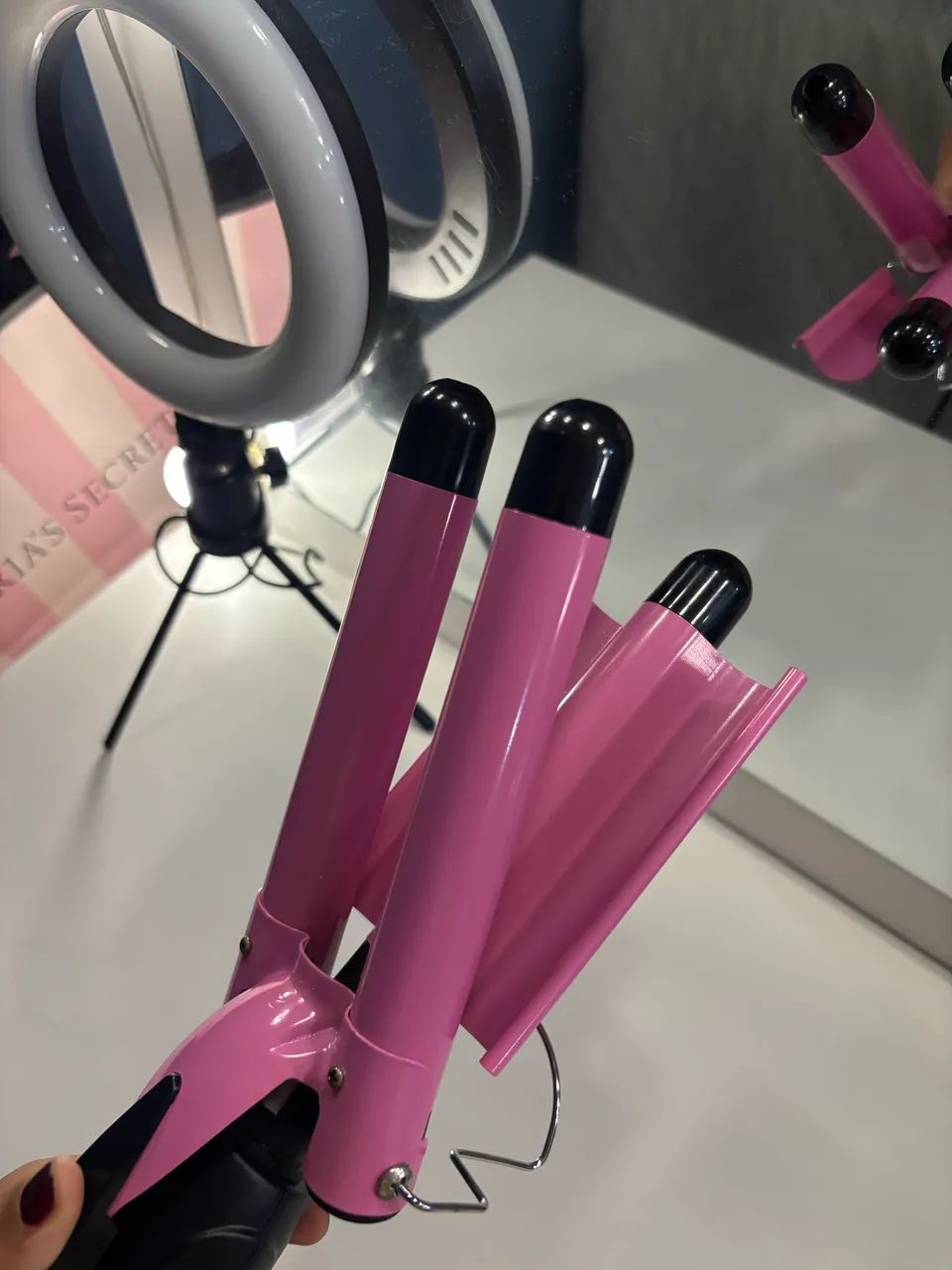 Modelador de cabelo triondas rosa - Foto 2