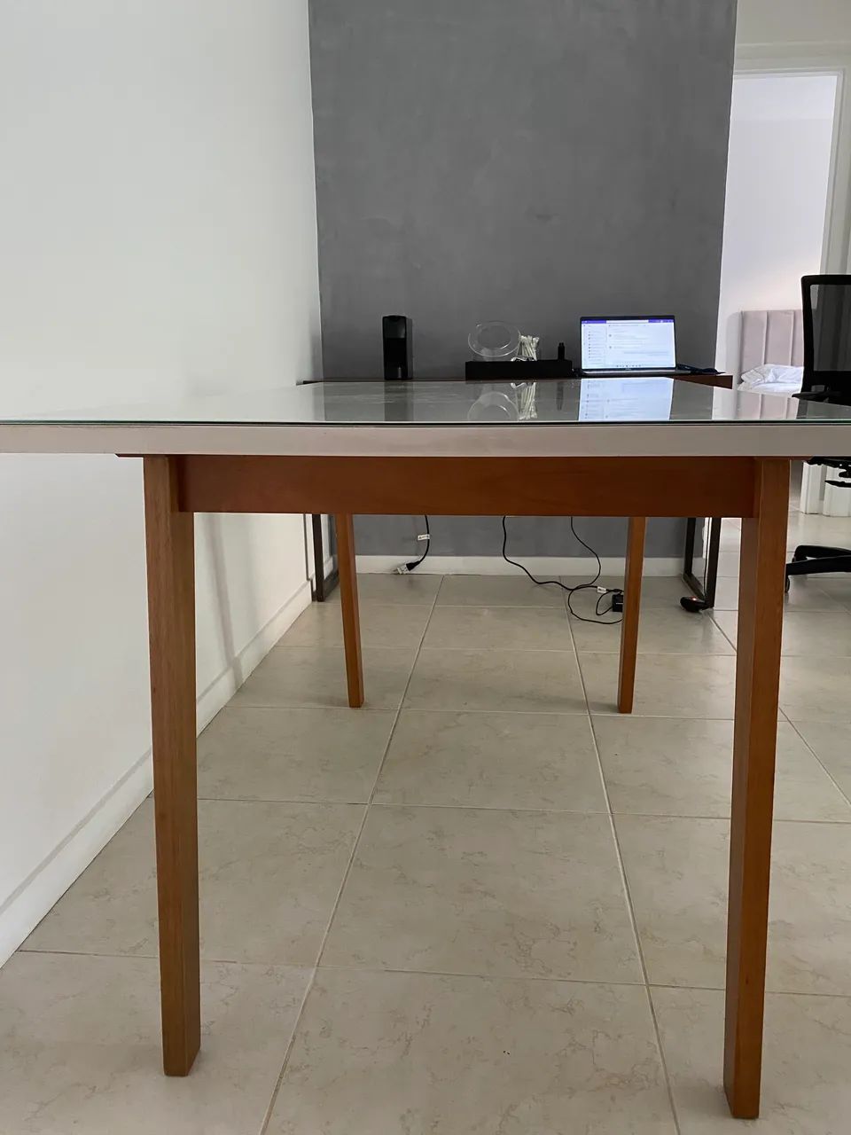 Mesa de Jantar  135x90 - Laca Off White com Vidro | Perfeita - Foto 3