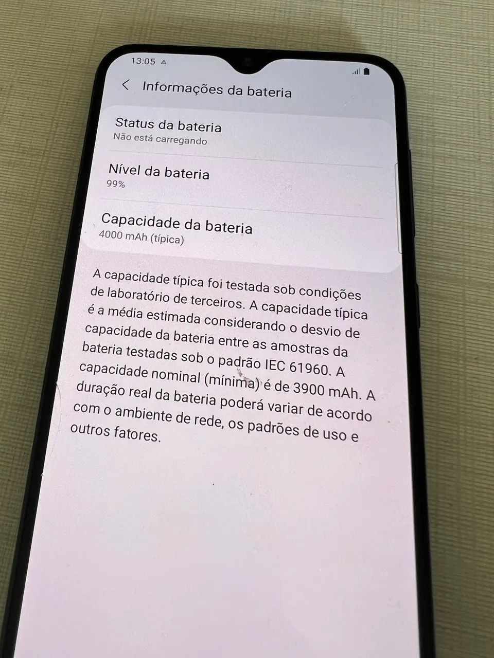 SAMSUNG A30 s   Nível de bateria 99%