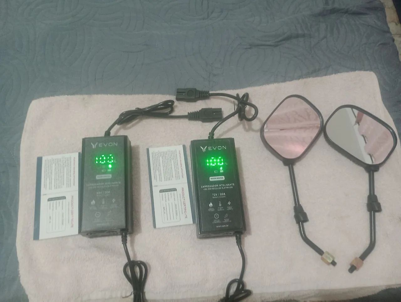 carregador de moto elétrica / par retrovisor 