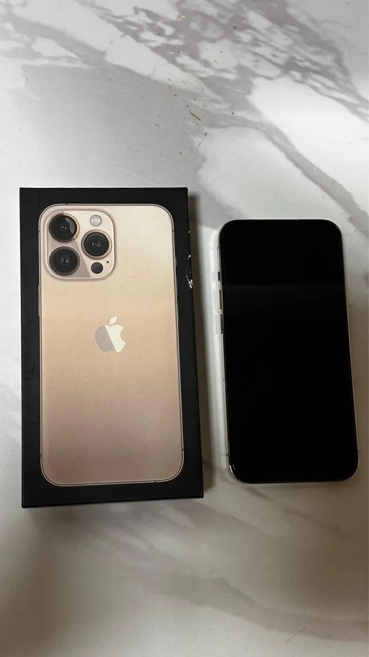 IPHONE 13 PRO DOURADO COM CAIXA ORIGINAL - Celulares e Smartphones