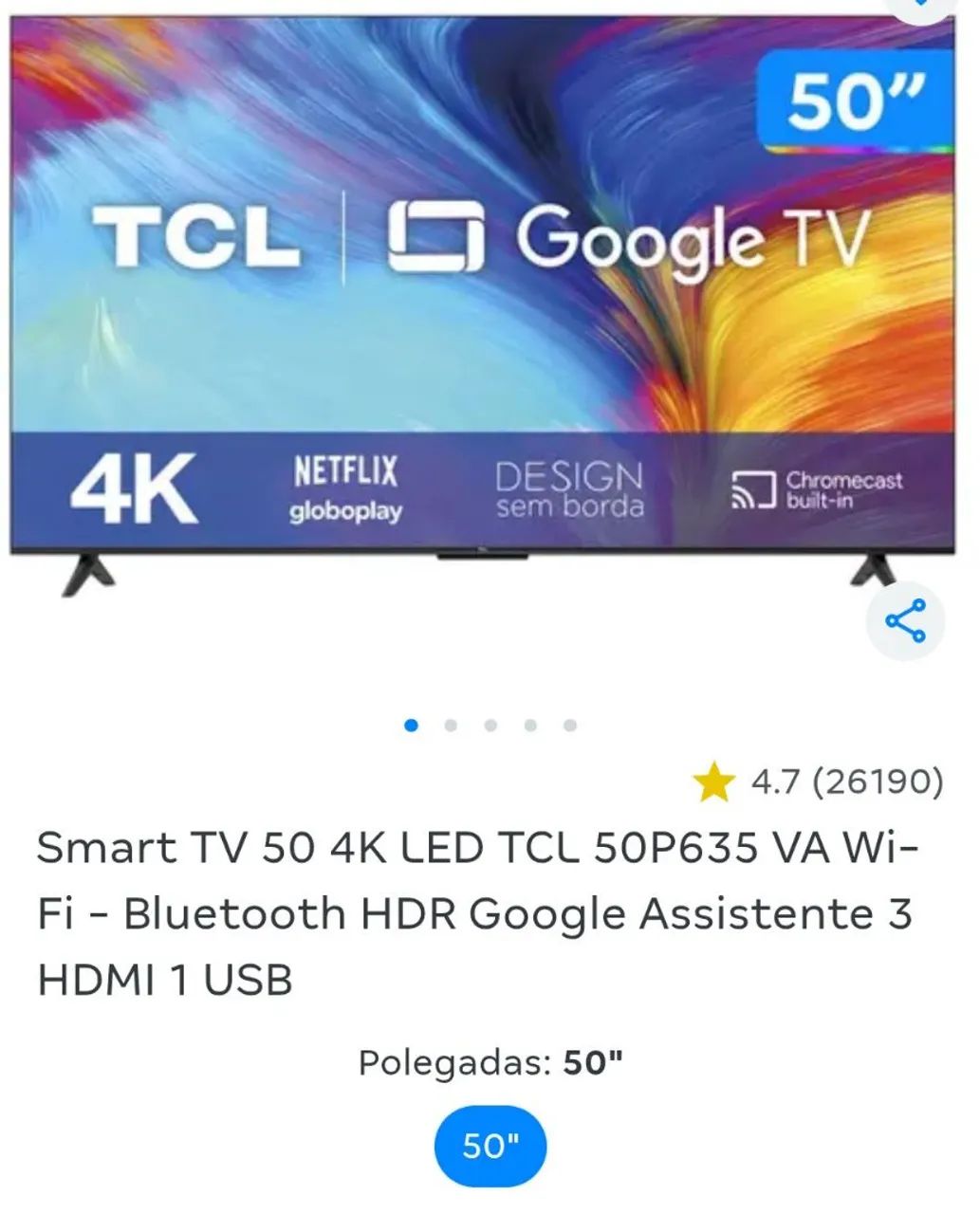 Vendo smartv "50  4k LD