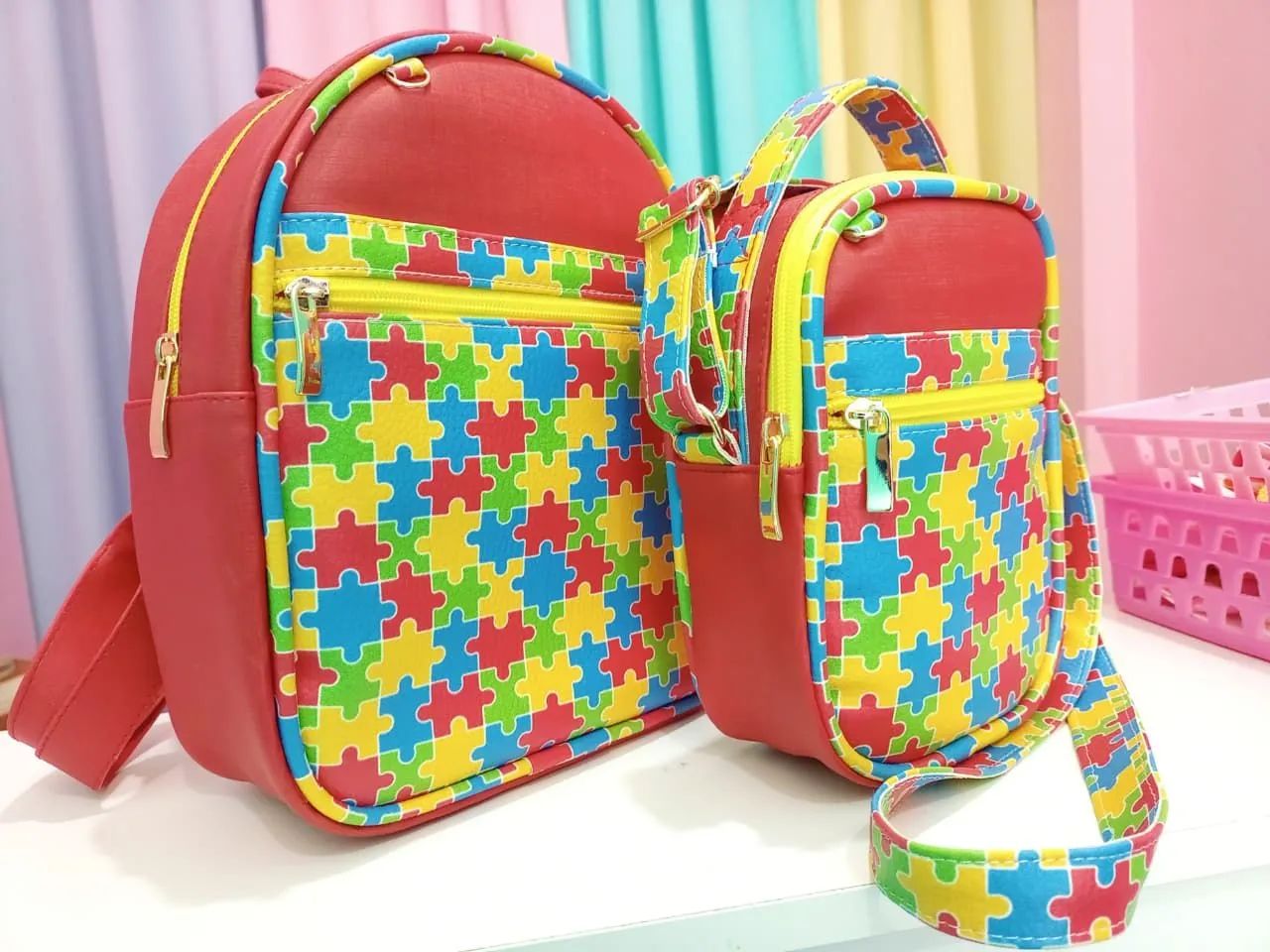 Kit de mini mochila e bolsinha  - Foto 2