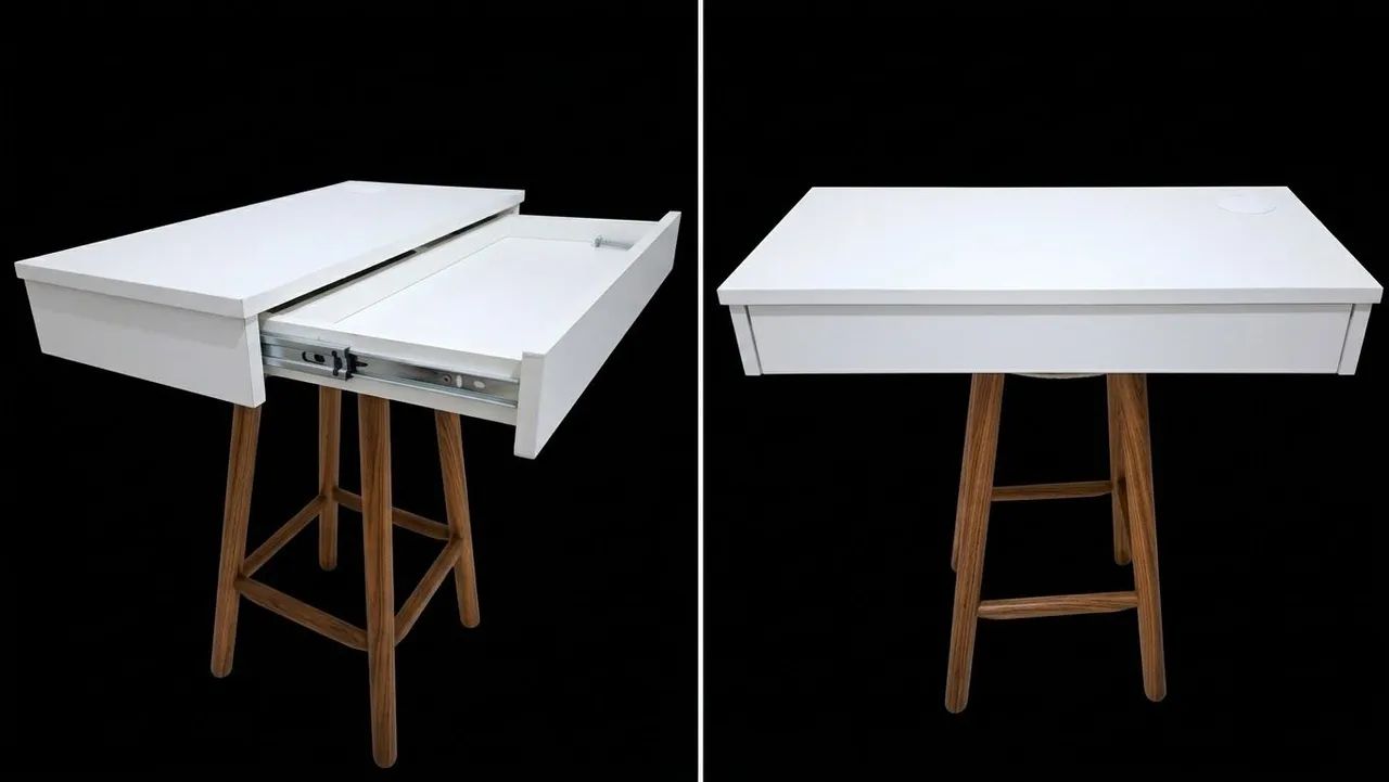 Mesa Alta Moderna com Gaveta Oculta - Design Clean - Foto 3