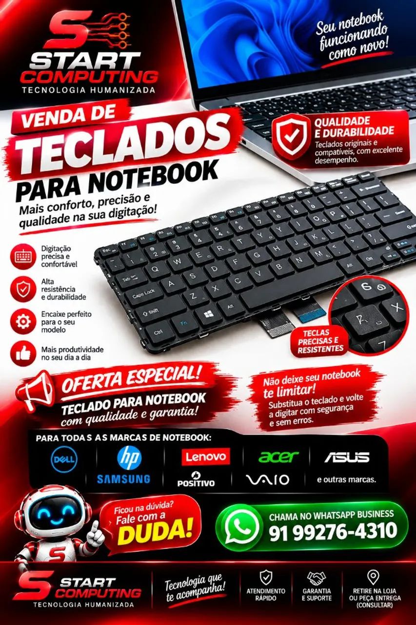 ? Fonte e teclado, ? bateria e tela de notebook  - Foto 3