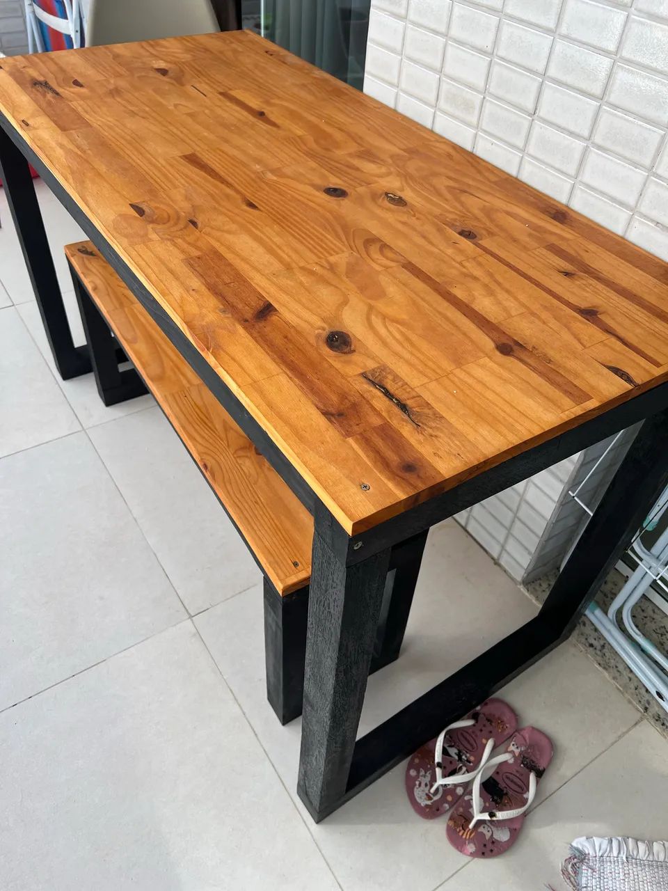 Mesa de madeira rustica