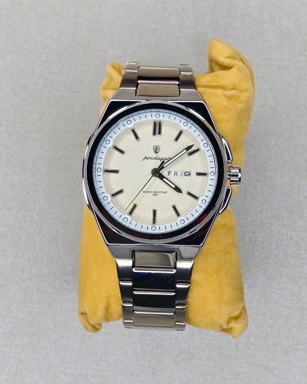 Relógio Poedagar Classic Silver Day-Date