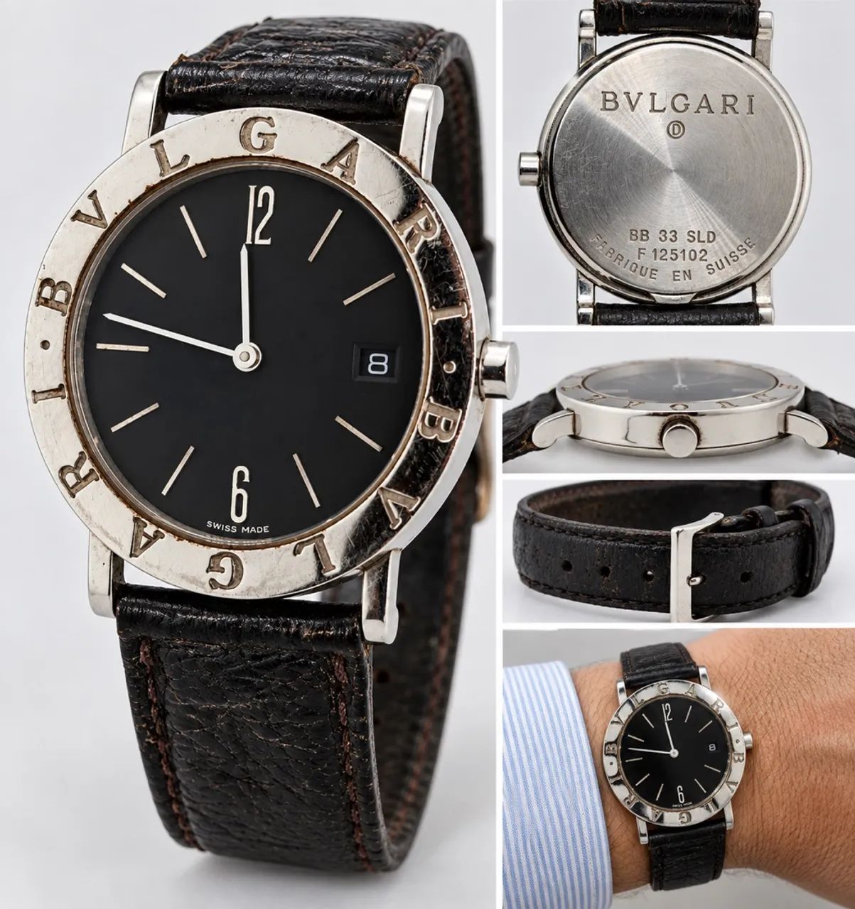 BVLGARI　SW-SW3 Bvlgari Bvlgari BB33 SLD Vintage Swiss - 33mm - Raro - Acessórios