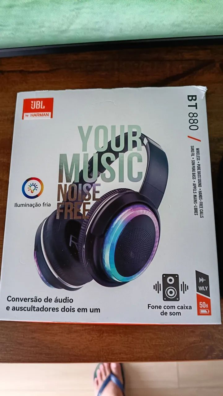 Fone bluetooth com caixa de som Led Luzes  - Foto 2