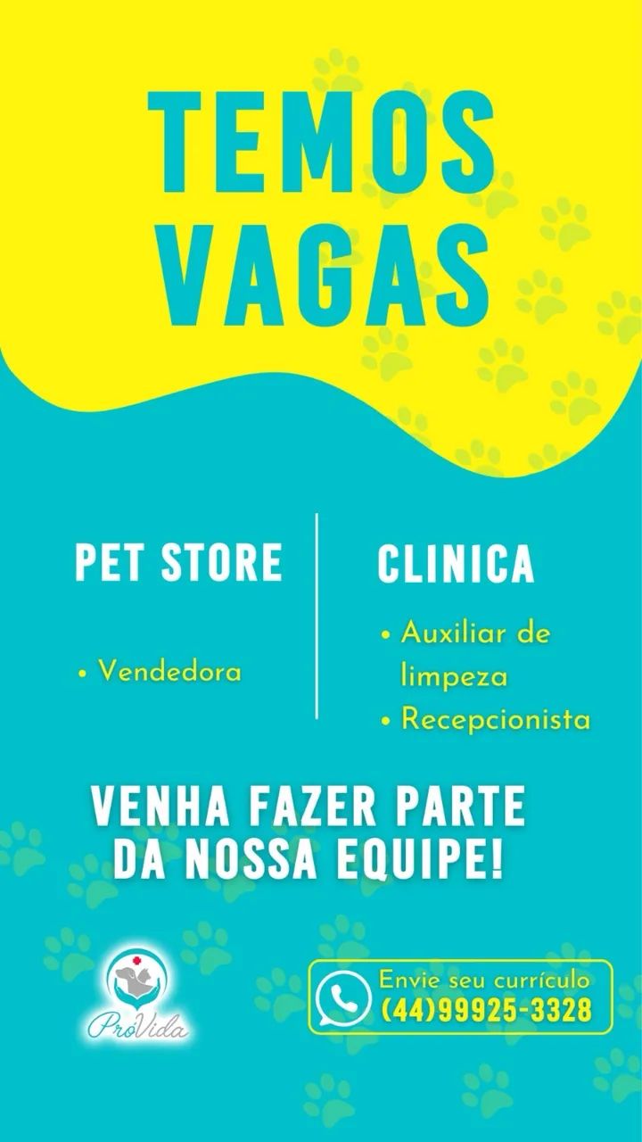Vaga para vendedora 