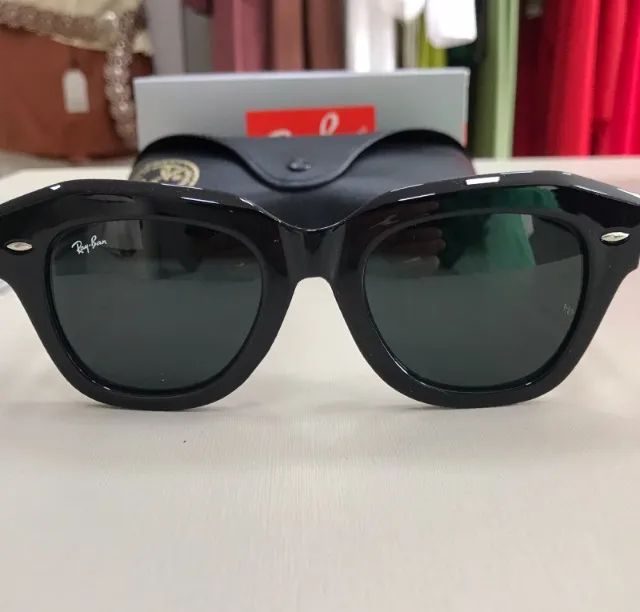 óculos de sol ray ban state black piano - Foto 3