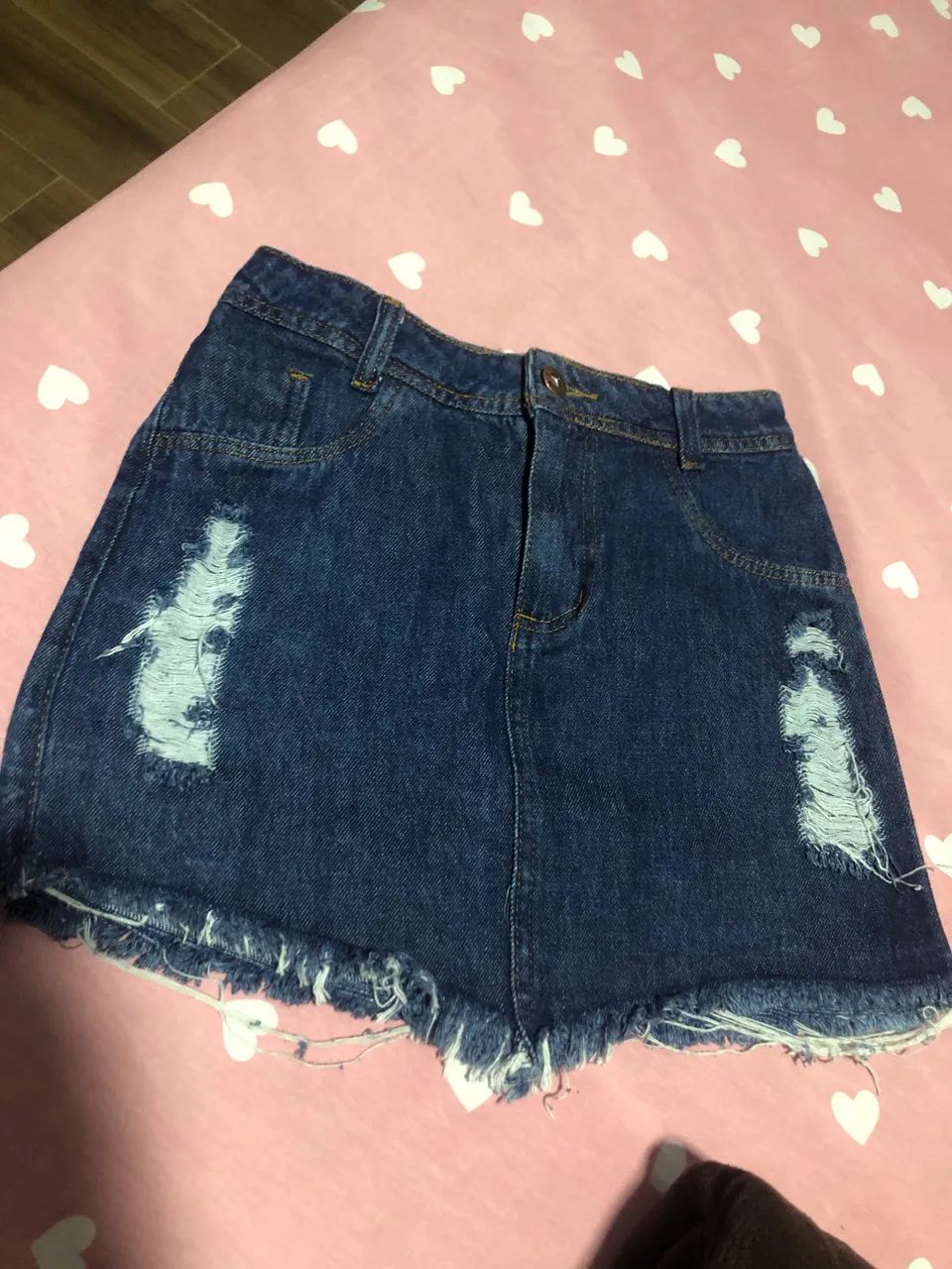 Saia jeans desfiada 40 - Foto 3