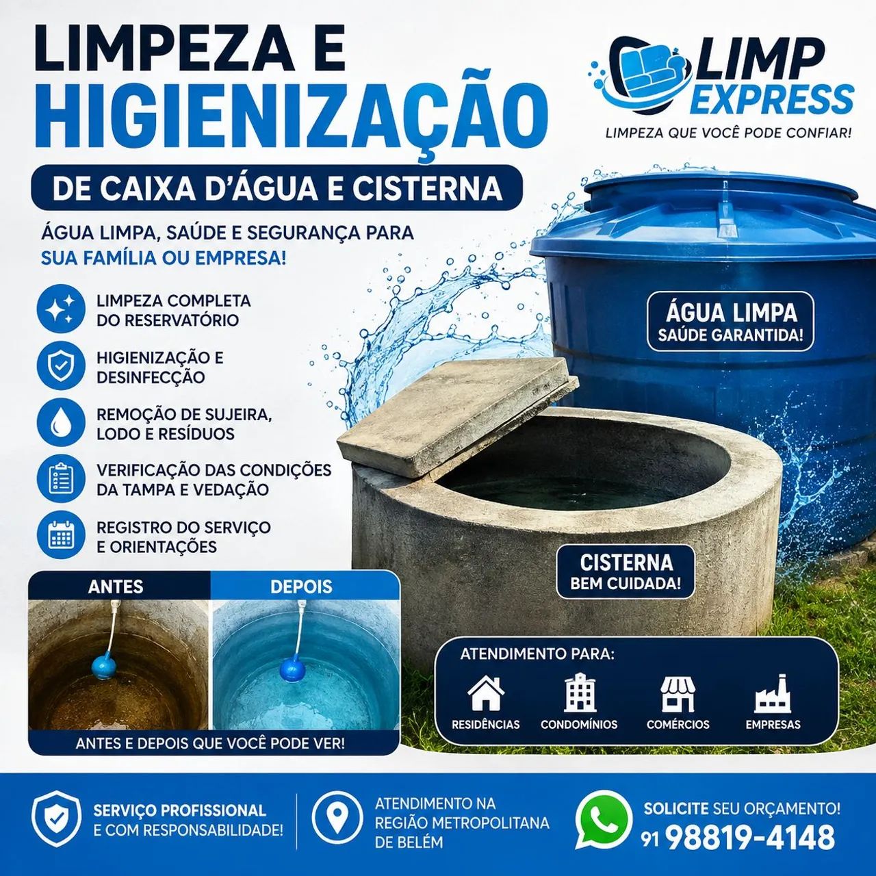 Limpeza de caixa d'água e cisterna 