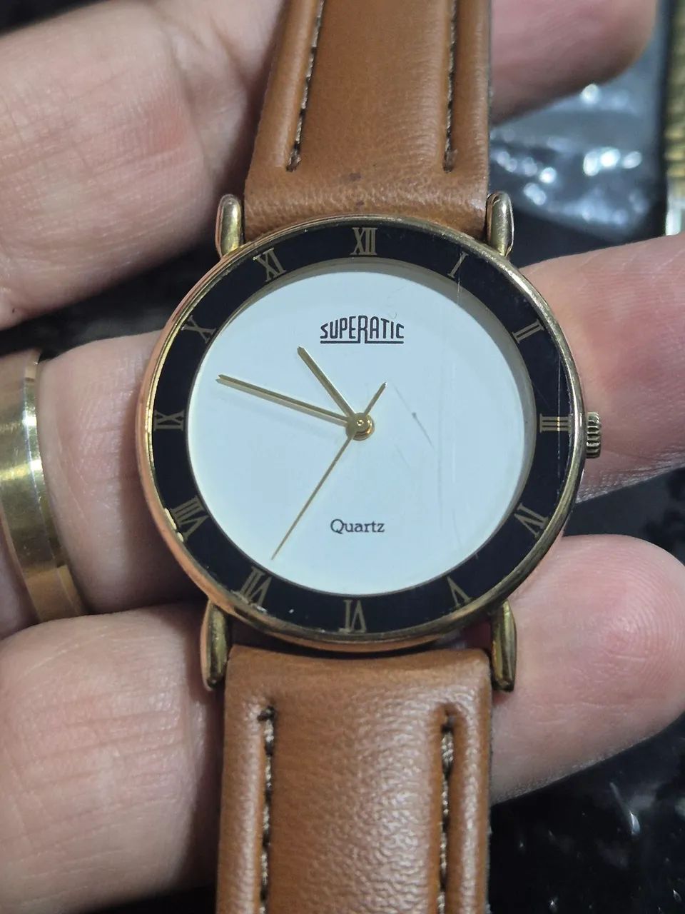 Relógio SUPERATIC  DOURADO  QUARTZ    -  ÓTIMO ESTADO - Foto 4