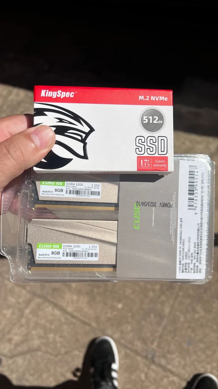 Vendo DDR4 8G + SSD 512G