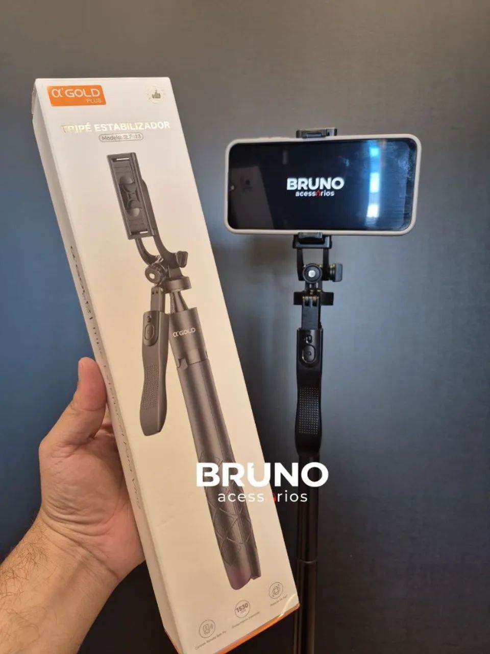 Tripé bastão selfie Bluetooth alpha 1,50m