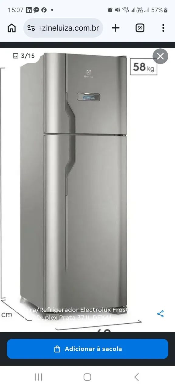 Geladeira de inox - Geladeiras e Freezers - Pioneiros, Balneário