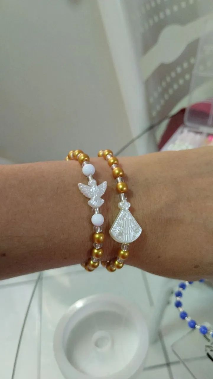 Pulseira nossa senhora+ divino espírito santo  - Foto 3