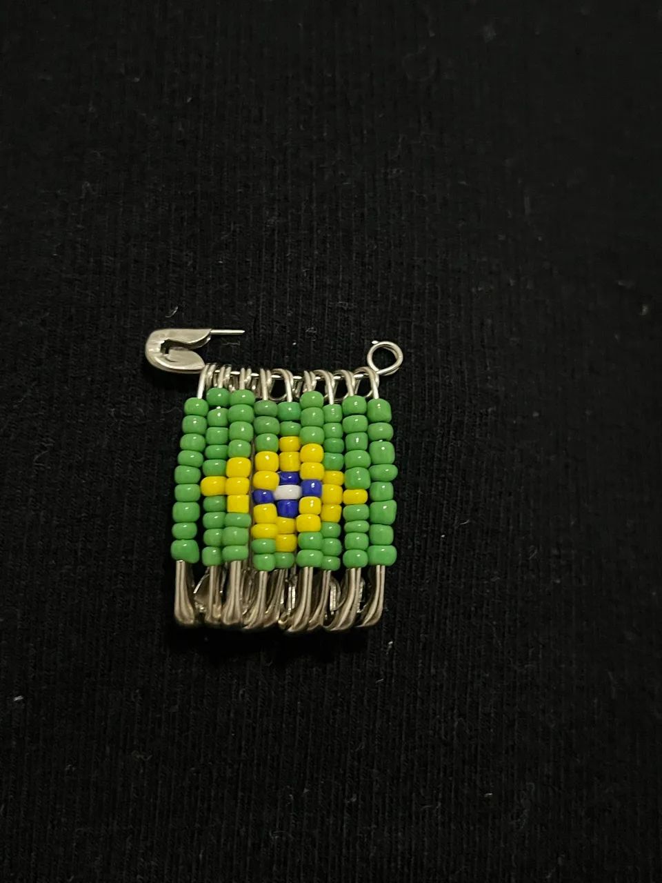 Broche da bandeira Brasil - prata 