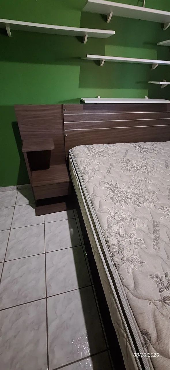 Cama Box, Colchão e Cabeceira com Criado-mudo  - Foto 2