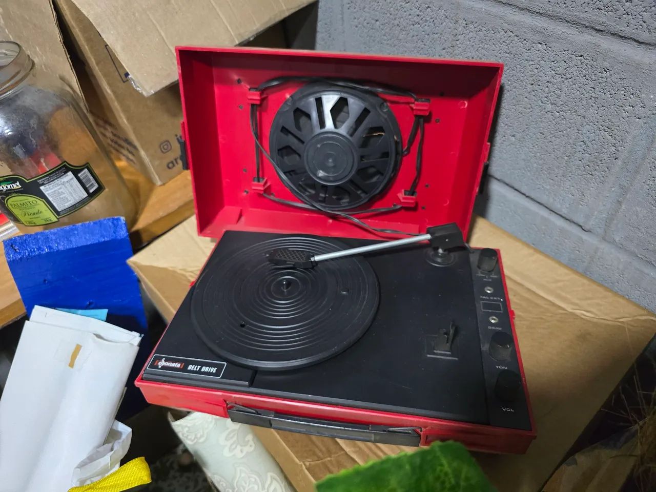 Toca-Discos Vintage Sonata Belt Drive Vermelho - Década de 70/80 - Foto 4