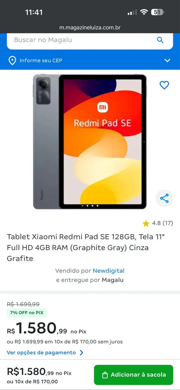Tablet Xiaomi Redmi SE 128gb 