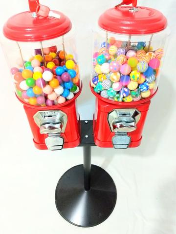 Kit 2 Máquina de Bolinha + Pedestal + 250 Bolinha Pula Pula 27mm+ 213 Chicletes