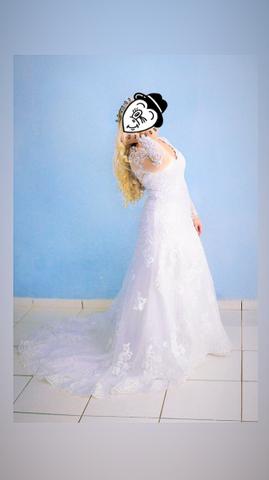 Vestido de noiva maravilhoso, acompanha coroa !!! - Foto 3