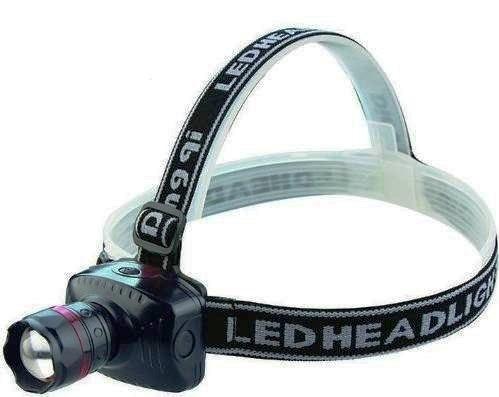 Lanterna Tática De Cabeça. Led Cree Zoom 500w. Foco Ajustável