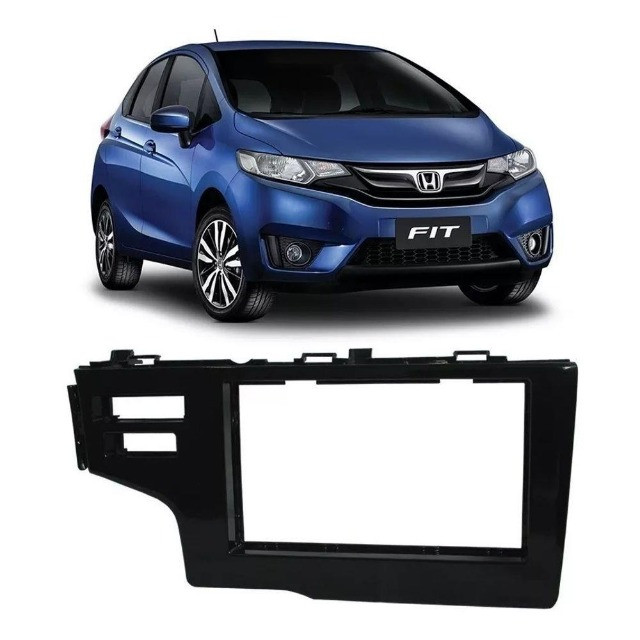 Moldura Painel som 2 Din Honda Fit city 2014 à 2020 - 2 Furos Expex