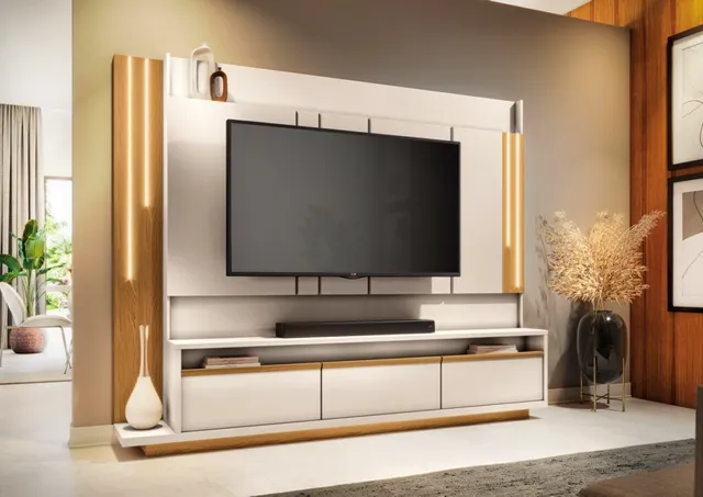 Home theater até 75" com puxadores em MDF revestido!! Tt9871