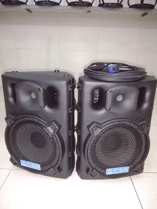 Caixa Injetada Csr 2500  Ativa e Passiva Falante 10 Titanio 150w Rms Cor Preto - Foto 3