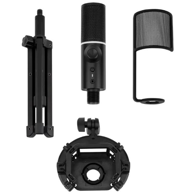 Microfone Gamer Streamplify Mic Tripod Com Tripé Preto Rgb 009156 - Foto 4