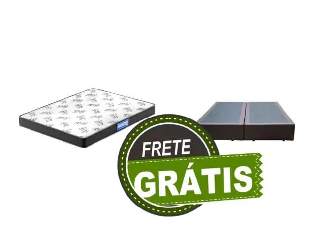 Frete Grátis: Box Base Bipartido Casal + Colchão D33 20cm com Conforto e Praticidade!
