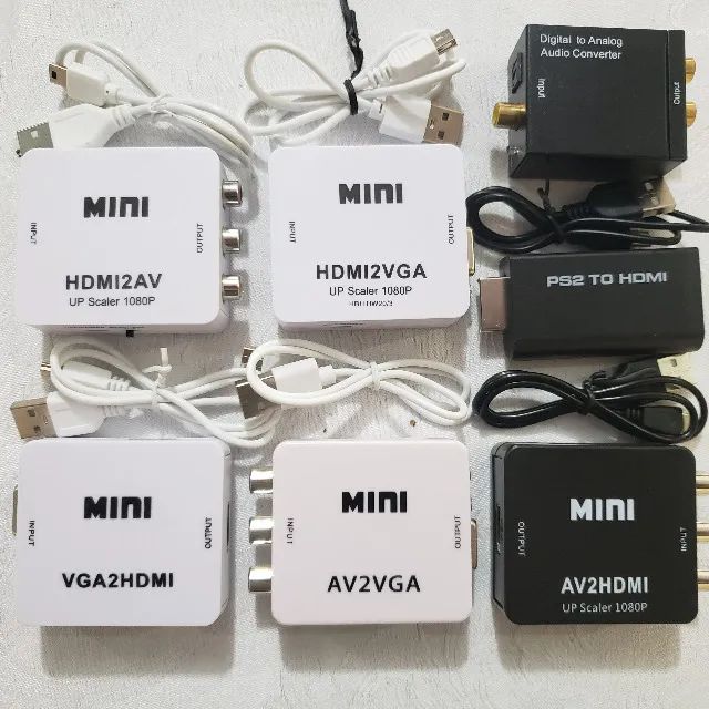 Vários modelos de adaptadores hdmi x vga, rca x vga, vga x hdmi, rca x hdmi, e adap ps2. - Foto 6
