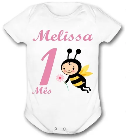 Body Mesversário Abelha Personalizado