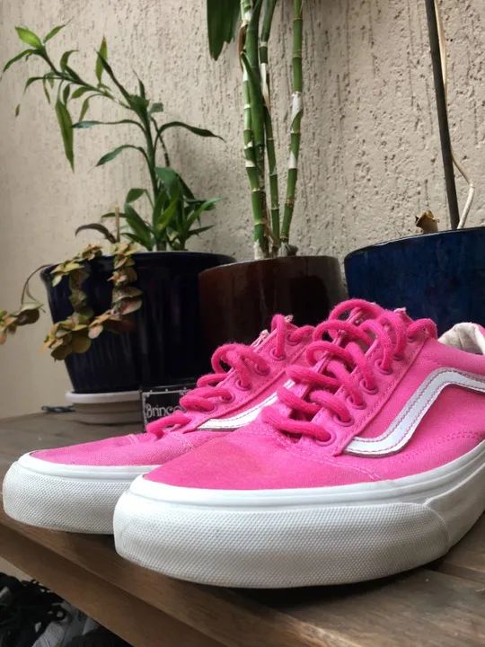 Tenis fashion vans old school rosa